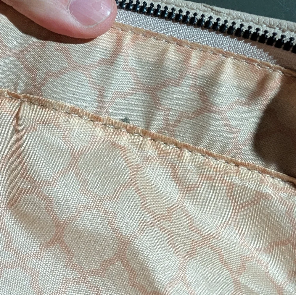 CWonder Cream Purse With Bamboo Handles 14.5Wx11.5Hx4D Stains As Shown - Picture 13 of 13